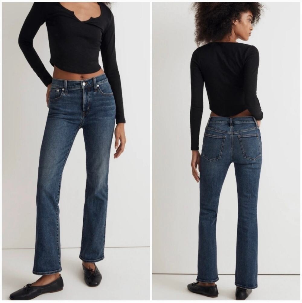 Madewell Jeans Womens 31 Blue Mid Rise Kick Out Cotton Stretch 5 Pocket Denim